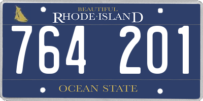 RI license plate 764201