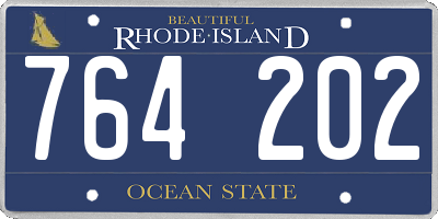 RI license plate 764202