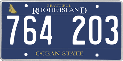 RI license plate 764203