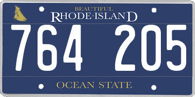RI license plate 764205