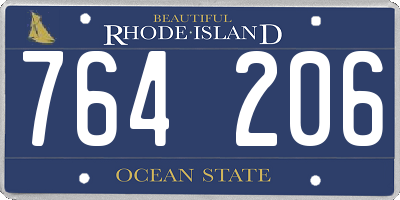 RI license plate 764206