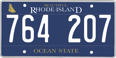 RI license plate 764207