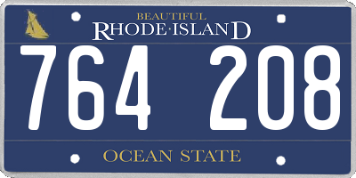 RI license plate 764208