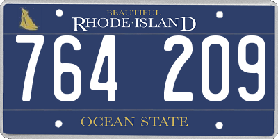 RI license plate 764209