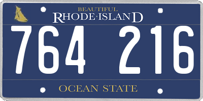 RI license plate 764216