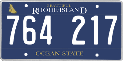 RI license plate 764217