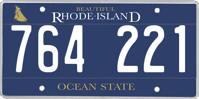 RI license plate 764221