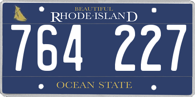 RI license plate 764227