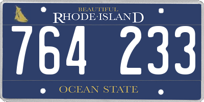 RI license plate 764233