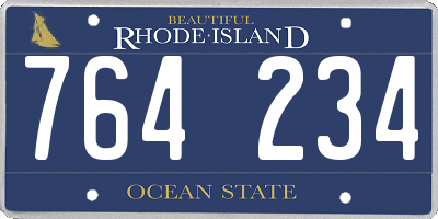 RI license plate 764234