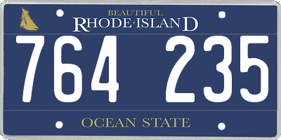 RI license plate 764235