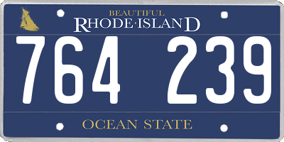 RI license plate 764239