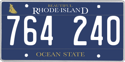 RI license plate 764240