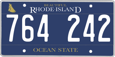 RI license plate 764242