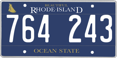 RI license plate 764243