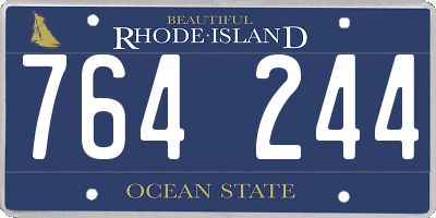 RI license plate 764244