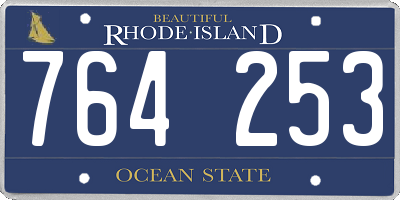 RI license plate 764253