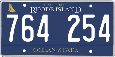 RI license plate 764254