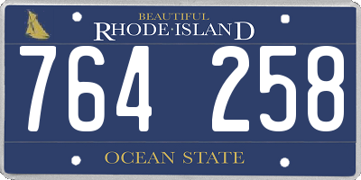 RI license plate 764258