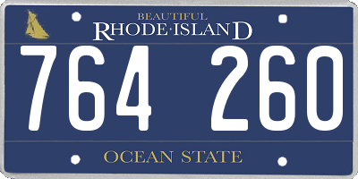 RI license plate 764260