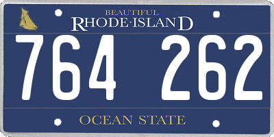RI license plate 764262