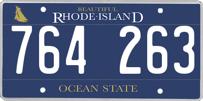 RI license plate 764263