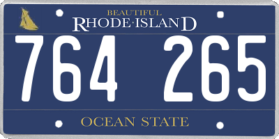 RI license plate 764265