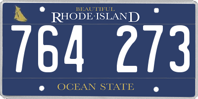 RI license plate 764273