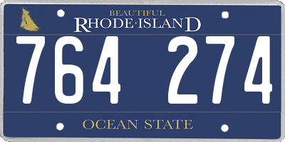 RI license plate 764274