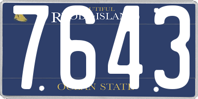 RI license plate 7643