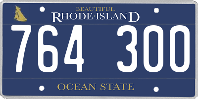 RI license plate 764300