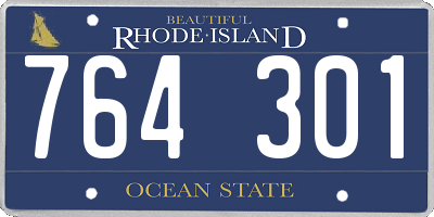 RI license plate 764301