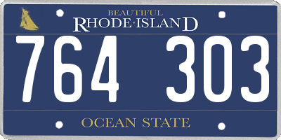 RI license plate 764303