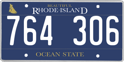 RI license plate 764306