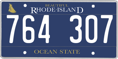 RI license plate 764307