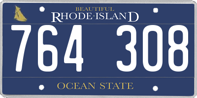 RI license plate 764308