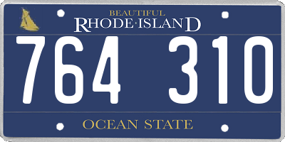 RI license plate 764310