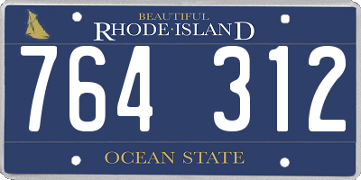 RI license plate 764312