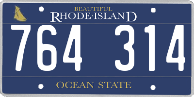 RI license plate 764314