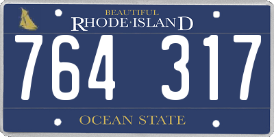 RI license plate 764317