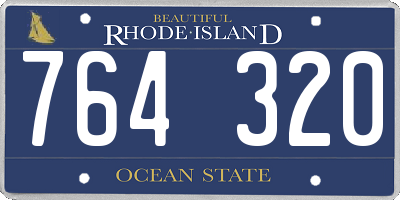RI license plate 764320