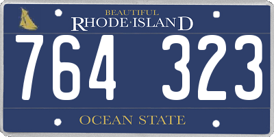 RI license plate 764323