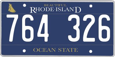 RI license plate 764326