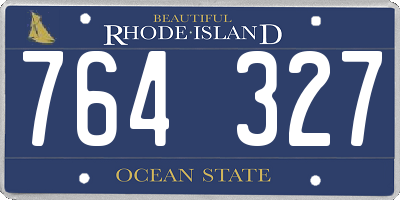 RI license plate 764327
