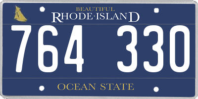 RI license plate 764330