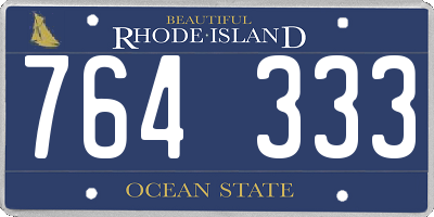 RI license plate 764333