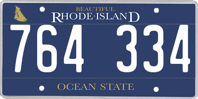 RI license plate 764334