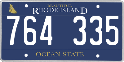 RI license plate 764335