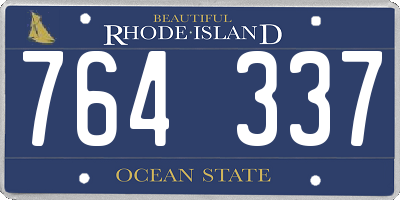 RI license plate 764337