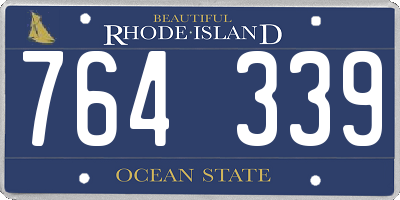 RI license plate 764339